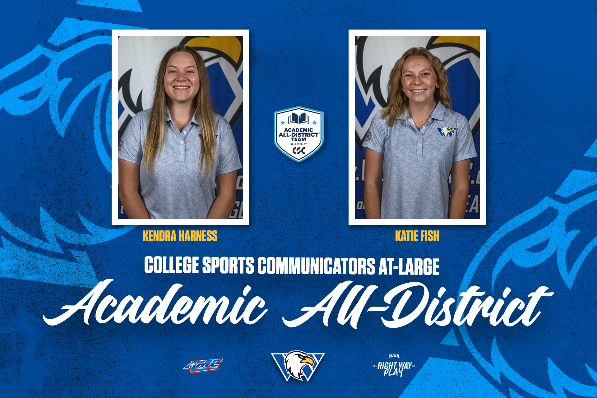 Harness, Fish Named to CSC Academic All-District Team